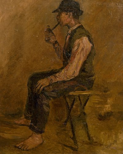 Studio di un uomo seduto con una pipa da Laszlo Mednyanszky